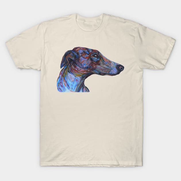 rainbow greyhound profile T-Shirt by candimoonart